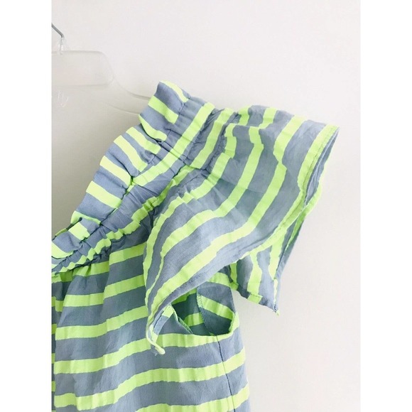 Anthropologie | Corey Lynn Calter Stripe Dress XS Off Shoulder Tunic Green - Picture 5 of 10
